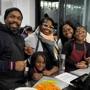 family photo at cooking class