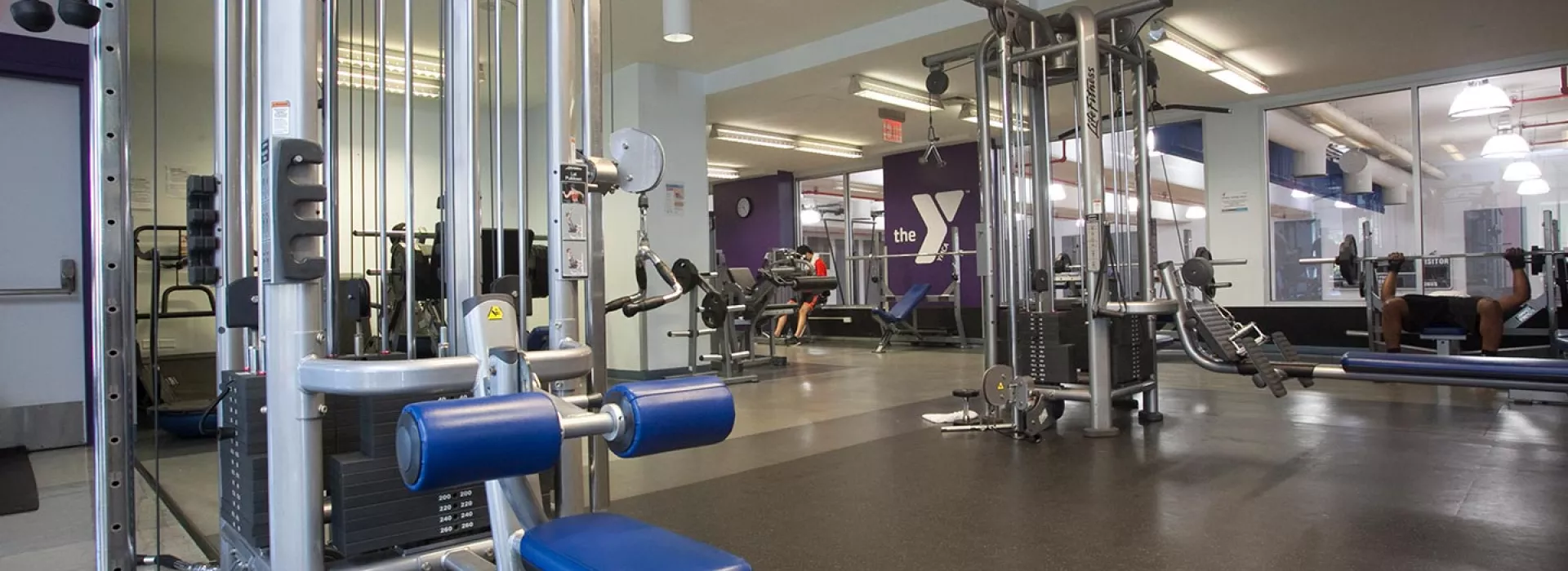 Free weights and strength equipment at Dodge YMCA in Brooklyn