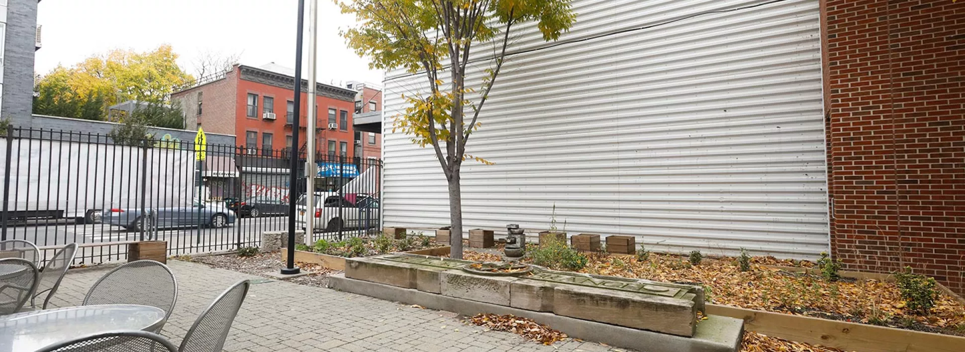 Outside area for YMCA members at Bedstuy Y