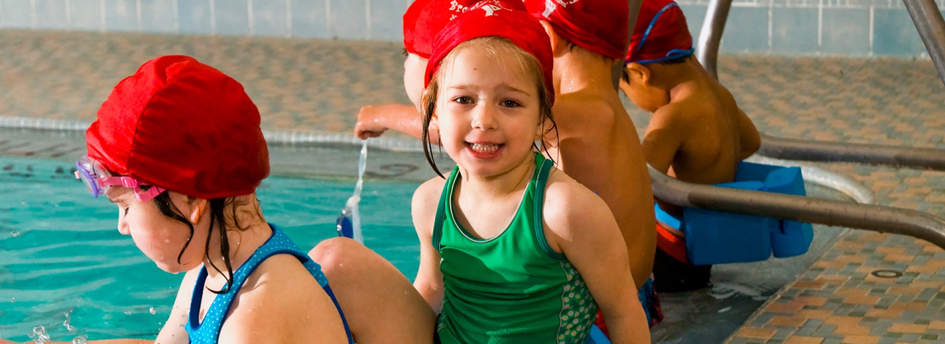 Young swimmers at the pool at the Broadway YMCA.