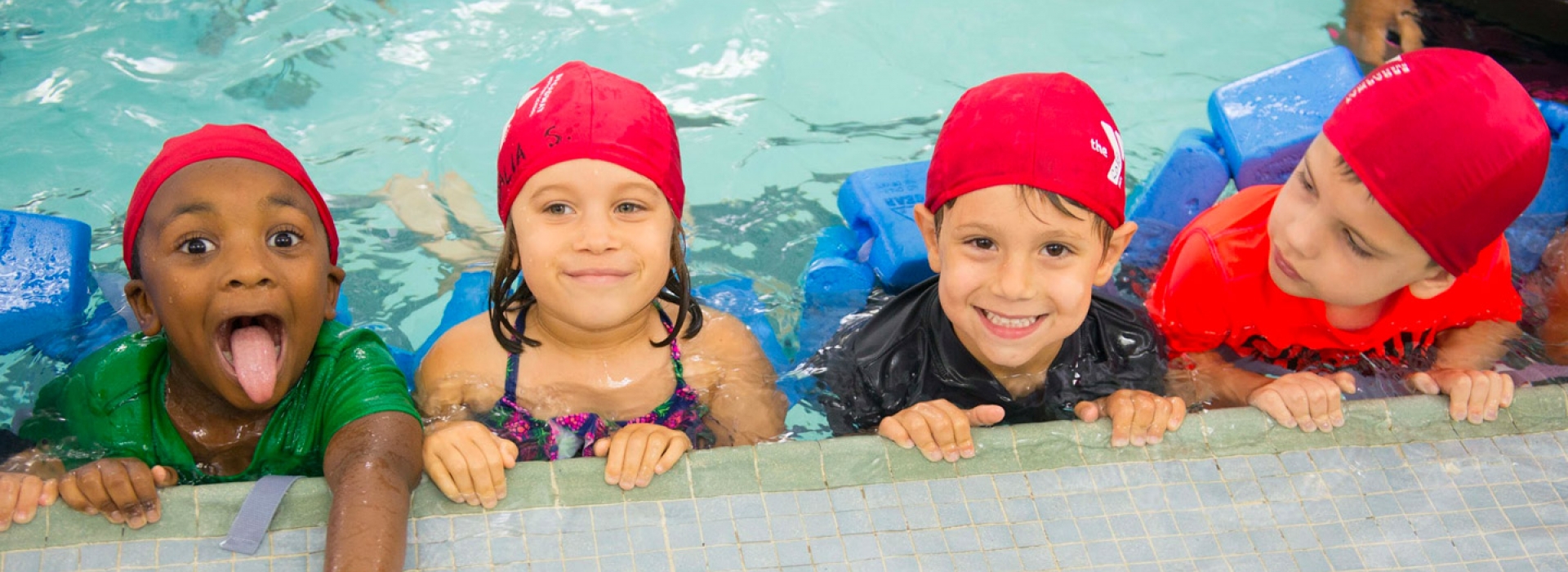 Kids swimming at the Staten Island Broadway YMCA Summer Day Camp.