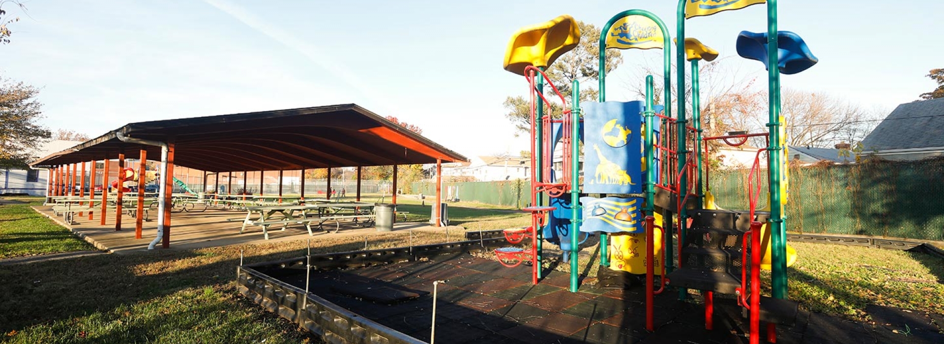 Outdoor playground at Cross Island YMCA in Queens