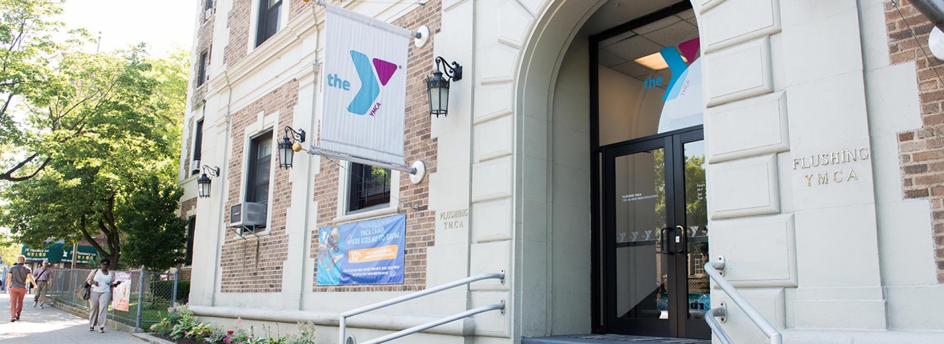 Entrance to Flushing YMCA in Queens