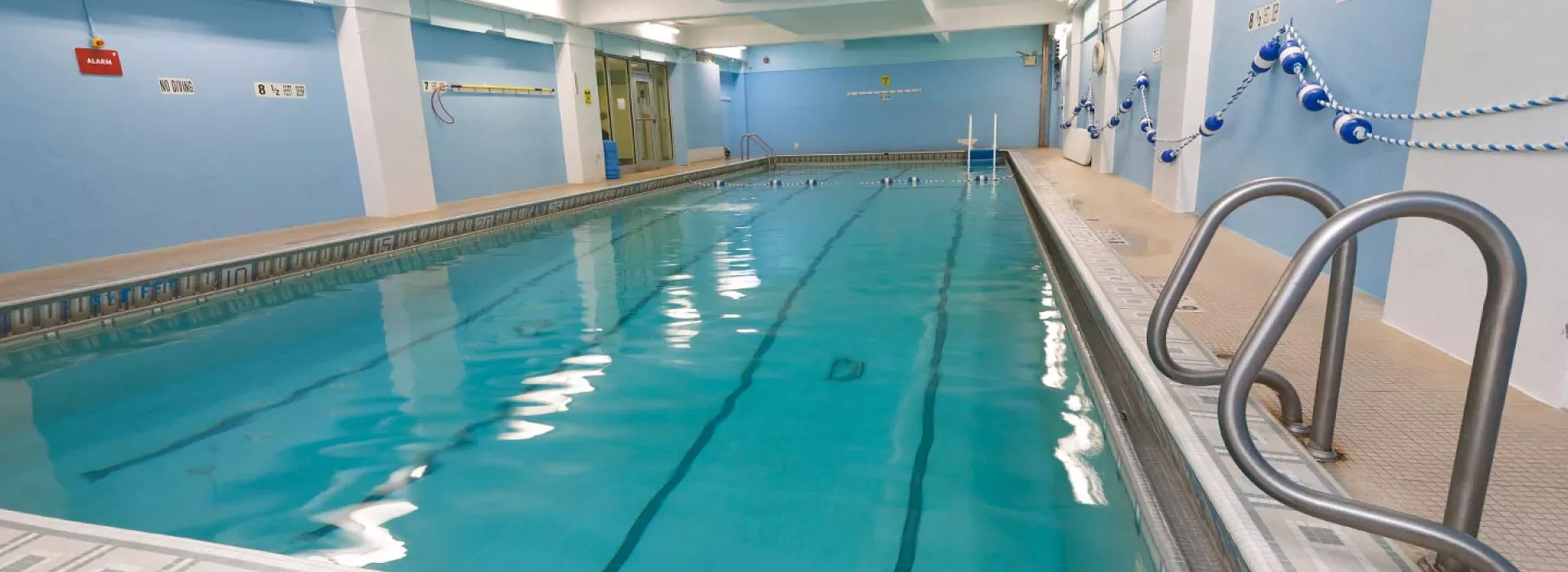 Indoor exercise and class swimming pool at Flushing YMCA
