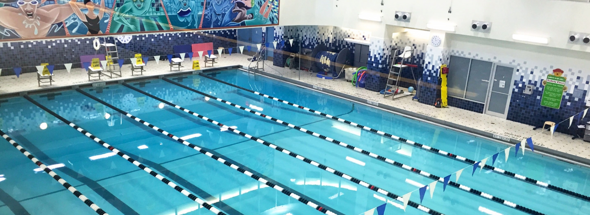 A large indoor pool at the McBurney YMCA.
