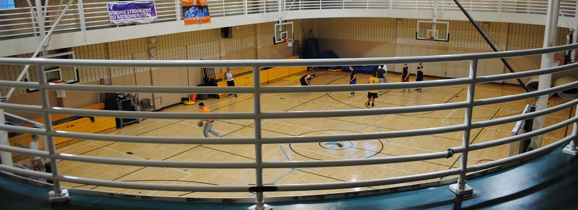 Indoor basketball court at South Shore YMCA in Staten Island