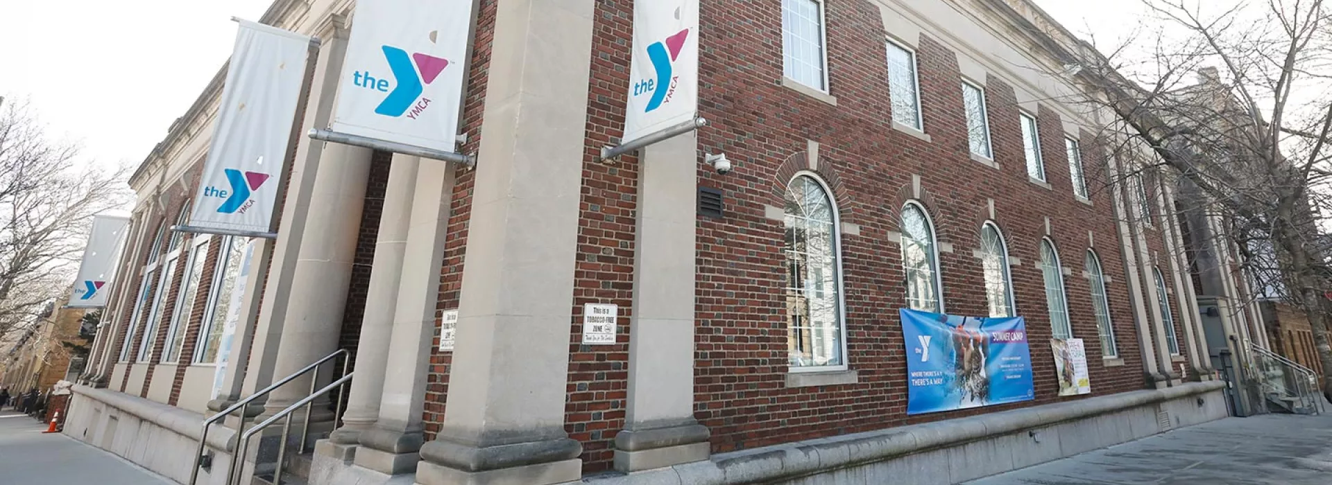 Entrance to Ridgewood YMCA building in Queens