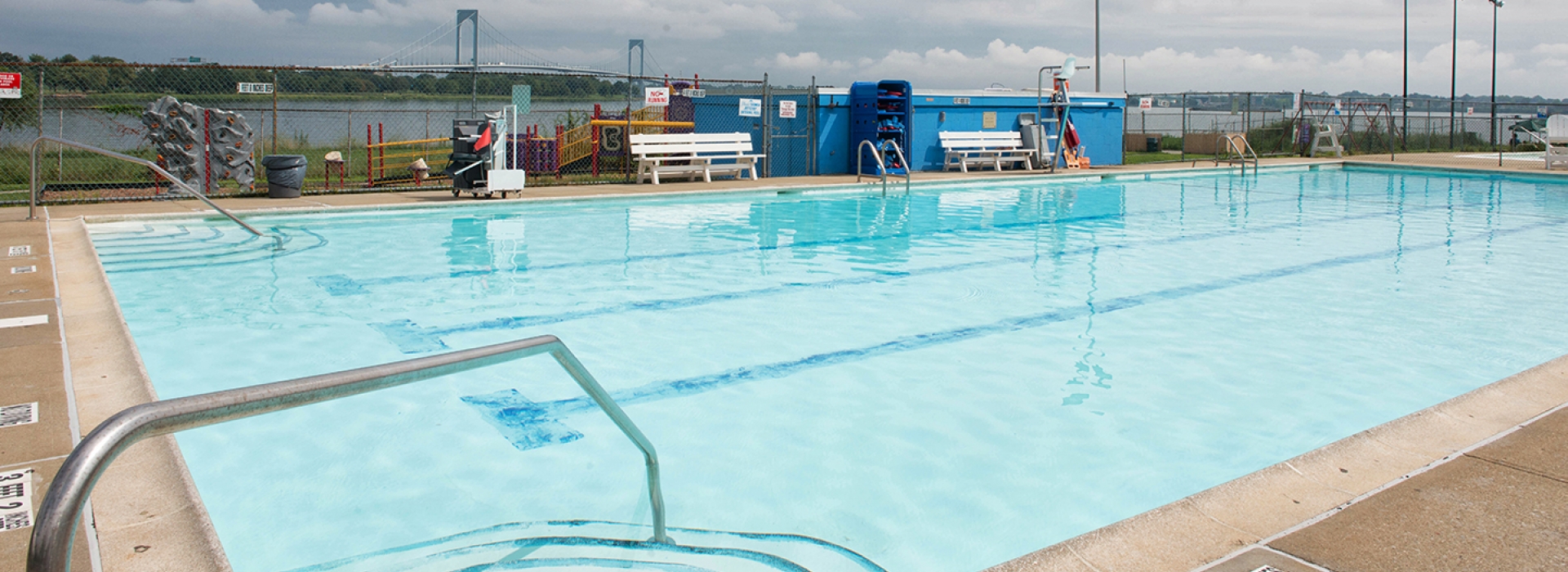 The outdoor pool at the Castle Hill Y